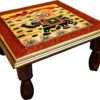 Traditional Dhola Maru Wooden Chowki|Puja Bajot|Pooja Chowki|Patla|Table|Coffee Table|Puja Pata|Table for Living Room|Centre Piece|Home|Office|Garden|Room|Café Décor (Multi) - Image 3