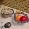 Glass Metal Fruit & Dry Fruits Serving Bowl  Tray Set of 2 - Image 2