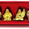 Set Of 6pc Laughing Buddha Fengshui Golden Figurine For Wealth, Health & Prosperity | Feng Shui Vastu For Office | (7*2.5*5 cms, Golden) - 2.5 INCH Height - Image 7