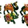 SAARTHI Rajasthani Colourful Elegant Decoartive Auspicious Handcrafted Handmade Paper Mache Elephant and Camel Showpiece | Elephant Figurine| Camel Figurine| Home/ Office/ Café Décor | Home Accent | Room Decor| Showpiece|Animal Figirine|Elephant Statue| Camel Statue| Elephant and Camel Platform Figurine – Pack of 6 - Image 2