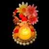 SAARTHI Rajasthani Decorative Handmade Traditional Multicolour Attractive Multipurpose Spiritual Polyresin Ganesha Idol on Moti Base Plate with Flowers for Pooja/ Car Dashboard/ Aarti Thali/ Bhog Thali| Diwali/Ganesh Chaturthi Platter for Home/ Office/ Living Room/ Table/ Café/ Mandir Décor |Temple Decoration Items| Ganpati Tea Light Candle| Ganesh Lantern| Bappa Statue/ Sculpture/ Showpiece/ Figurine| Puja Accessories