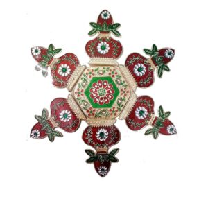 SAARTHI Rajasthani Handicraft Designer Acrylic Auspicious Multicolour Stone Studded Reusable Kalash Diwali Rangoli | Kolam | Wall Hanging Shubh Labh| Home Decor Show Piece Gifts | Wall Sculpture| Modern Wall Art| Home |Office|Home Accent|Wall DÃ©cor