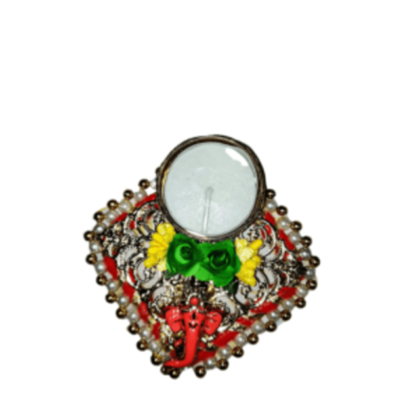 SAARTHI Ganesh Pooja Thali for Diwali| Rakhi| Bhaidooj|Tea light candle holder| Candle lamp ball|Cup candle holder Floraldecorative|Home|Table|Showpiece|Votive Candle Holder|Ganesh Figurine|Candle Stand|Decorative Diya|Ganesh Chaturthi Idol|Diwali