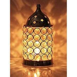 Rajasthani Ethnic Divine Spiritual Auspicious Handmade Decorative Feng Shui Brass Akhand Diya|Diamond Crystal Deepak|Crystal Dia|Akhand Jyot|Magical Lantern Brass Diya|Brass Crystal Oil Lamp|Tea Light Holder|Puja lamp|Lantern|Akhand Diya for Navrtari|Home|Temple|Café Décor|Home Accent|Akhand Jyot for Ma Durga