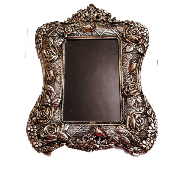 Rajasthani Handcrafted Traditional Oxidised Elegant Decorative Antique Designer Casting Photo Frame with stand for Tabletop|Royal Queen Collection|Royal Photo Album Frame|Picture Frame|Home|Office|Café|Wall Décor|Wall Hanging Frame|Wall Sculpture|Modern Wall Art|Photoframe