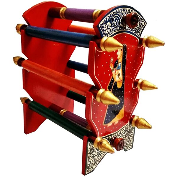 Rajasthani Traditional Elegant Unique Creative Designer Multicolour Wooden Bangle Holder|Bracelet Holder|Bangle Stand|Bracelet Stand for Girls|Women Gift Item|Jewellety Holder