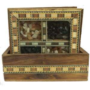 Traditional Gemstone Filled Wooden Tea Coffee Coaster Set - Home Decor Handicrafts|Home decor|Home Decorative Items in Living Room|Bedroom|Showpiece|Utility DÃ©cor