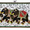 SAARTHI Rajasthani Handmade Batik Royal Double Black Elephant Animal| Painting| Mandala| Home| Office|  Temple Décor| Artwork - Image 3