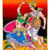 SAARTHI Rajasthani Handmade Rural Folk Dancing Tribal Couple with Dhol| Painting| Mandala| Home| Office| Temple Décor| Artwork - Image 2