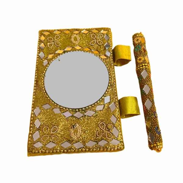 Multipurpose Mirror LAK Pocket Diary with Attached Pen (Yellow) - Image 2