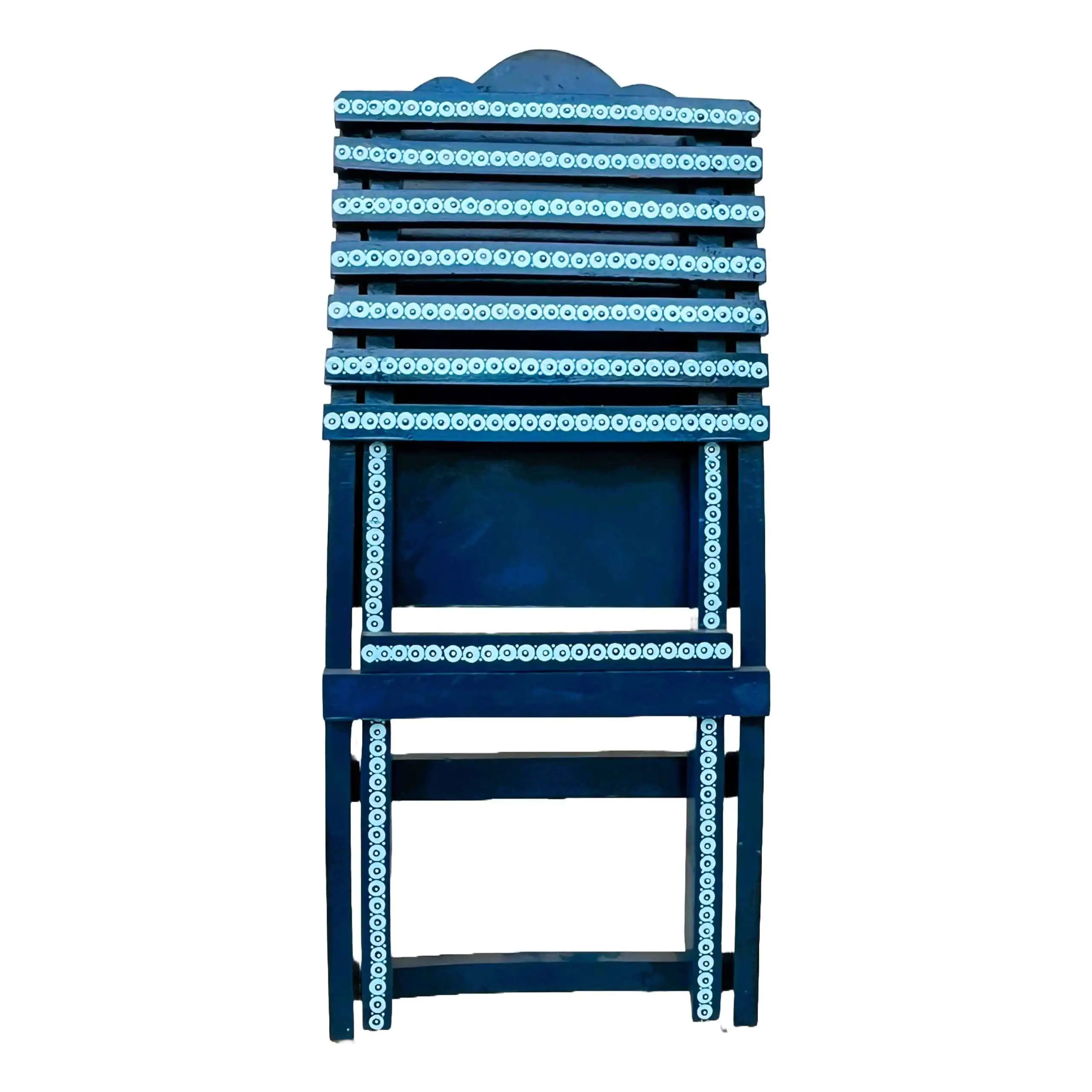 Rajasthani Mandala Art Handmade Wooden Folding Chair - Image 7