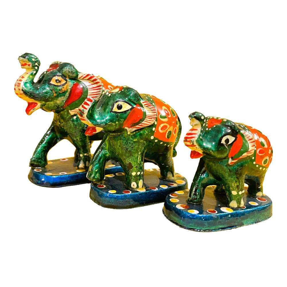 Platform Elephant Showpiece, Set of 3 | Decorative Items - Image 3