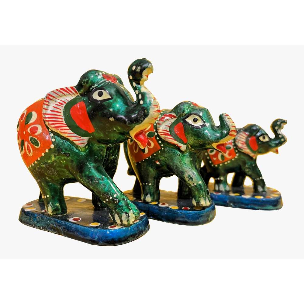 Platform Elephant Showpiece, Set of 3 | Decorative Items - Image 4