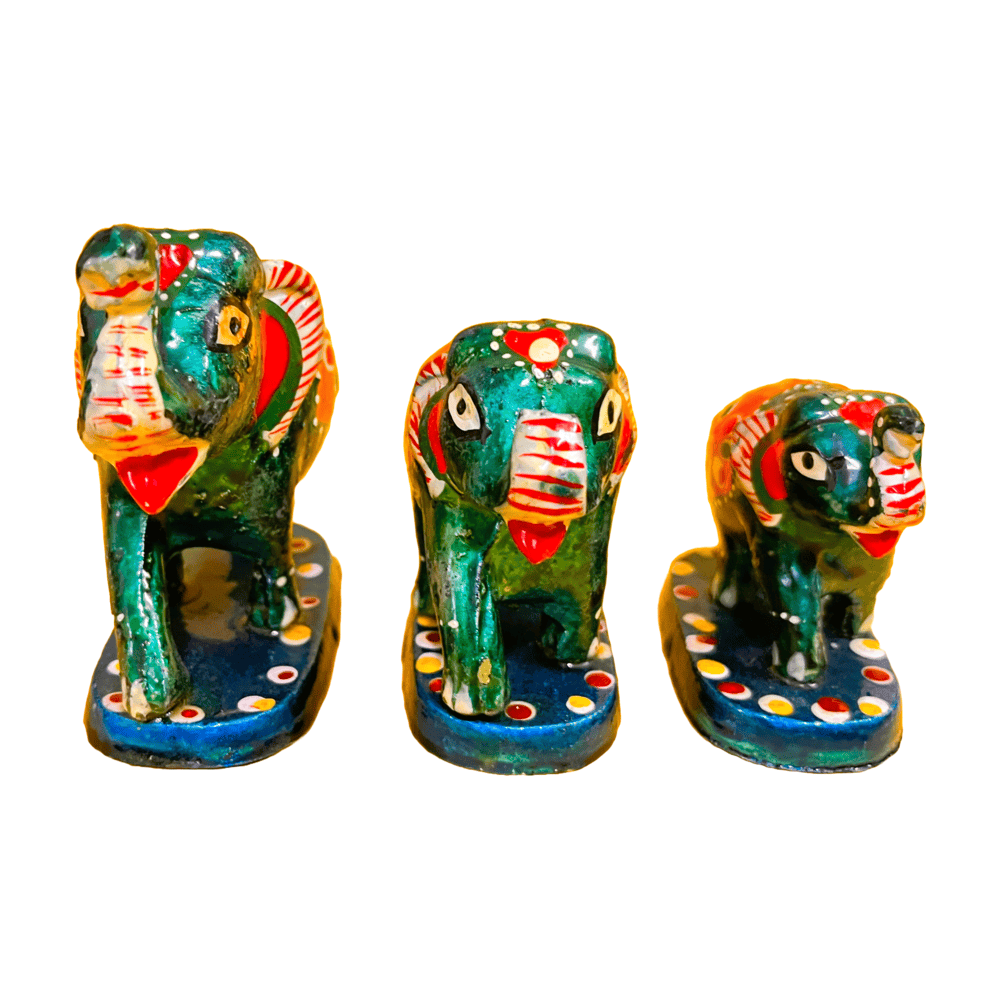 Platform Elephant Showpiece, Set of 3 | Decorative Items - Image 5