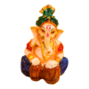 Multicolour Polyresin Ganeshji Showpiece Playing Tabla - Image 2