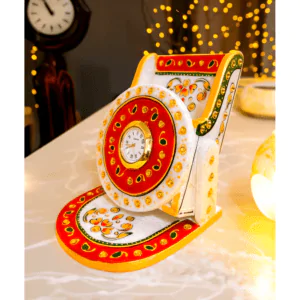 Handcrafted Marble Mobile Holder with Clock