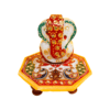 Multicolour Marble Ganesh Chowki Round - Image 2