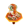 Multicolour Marble Ganesh Chowki Round - Image 4