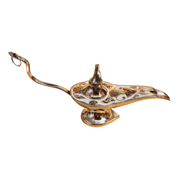 Metal Aladdin Chirag Lamp Home Decor Showpiece Small - Image 2