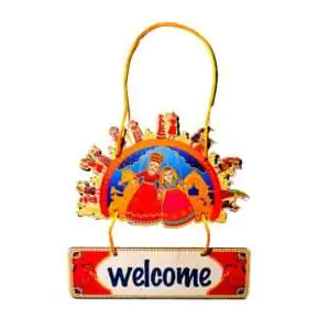 Welcome Entrance Sign Board Wall Hanging for Home Entrance