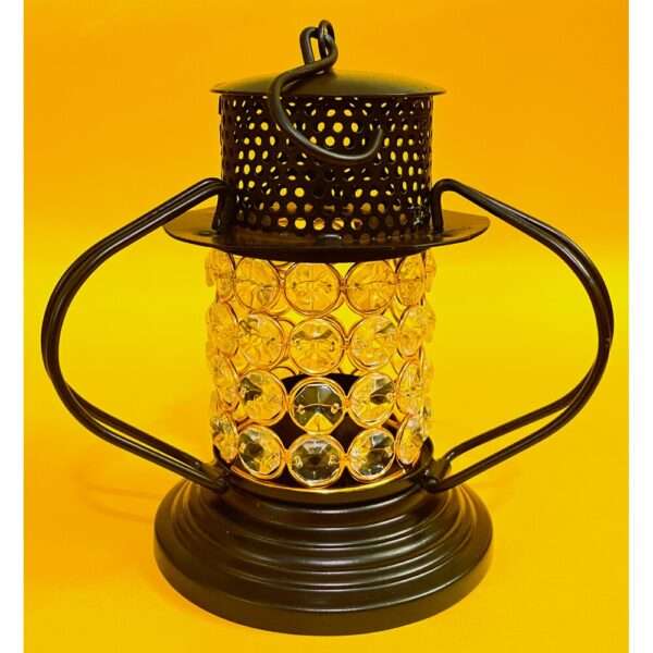 Metal and Crystal Lantern Tea Lights Candle Holder