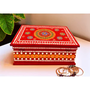 Wooden Mandala Design Jewellery and Bangle Stand