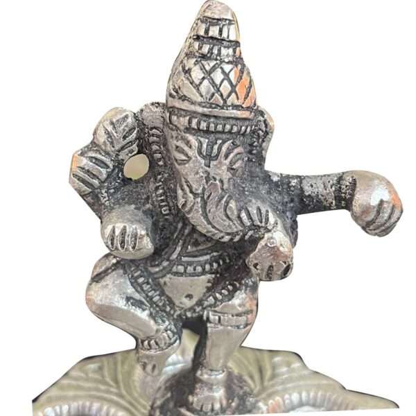 Metal Diya Oil Wick Lamp for Ganesha Pooja | Traditional Design - Image 3