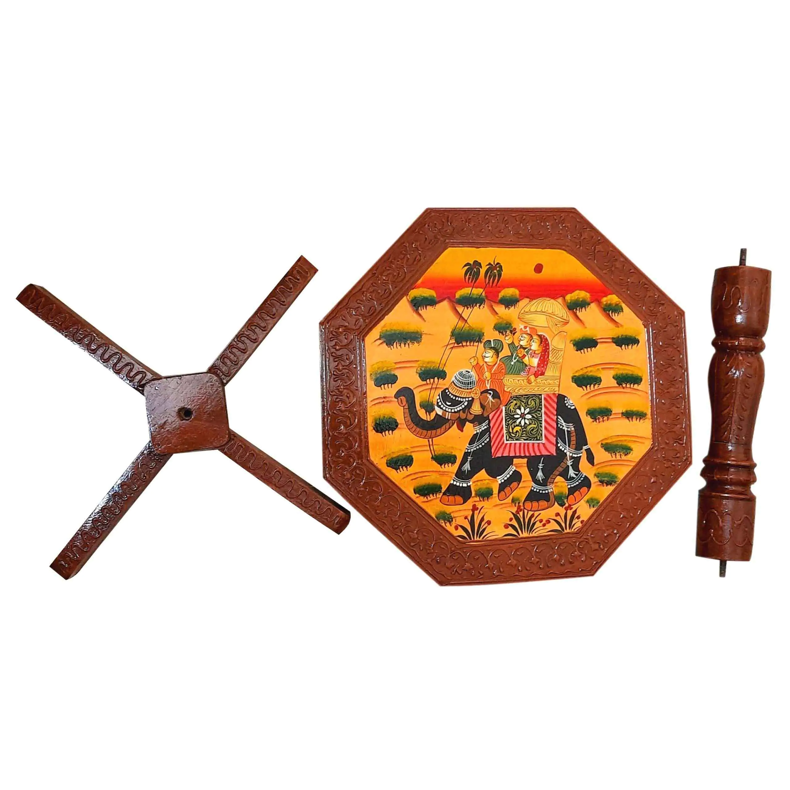SAARTHI Rajasthani Dhola Maru Handmade Wooden Ethnic Designer Folding Chairs and Table Set for Home| Decor| Office| Garden| Outdoor| Indoor| Balcony - Image 8