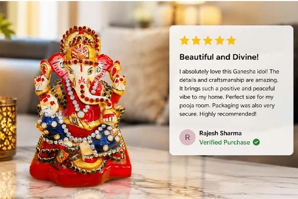 Handmade Ganesh idol by SaarthiOnline — authentic Rajasthani brass craftsmanship from Jaipur