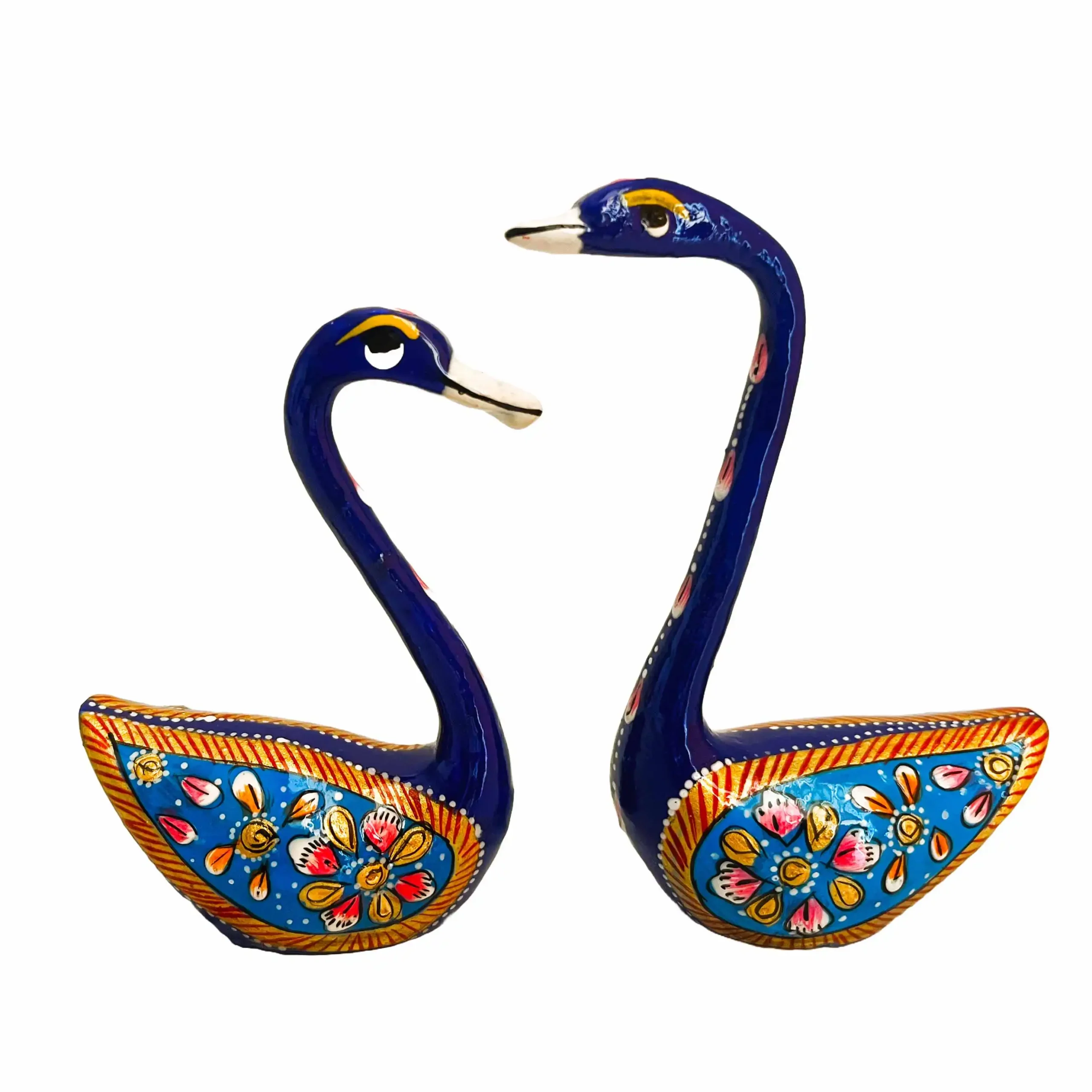 Meenakari Swan Couple Figurines Set of 2 Home Decor Gift - Image 3