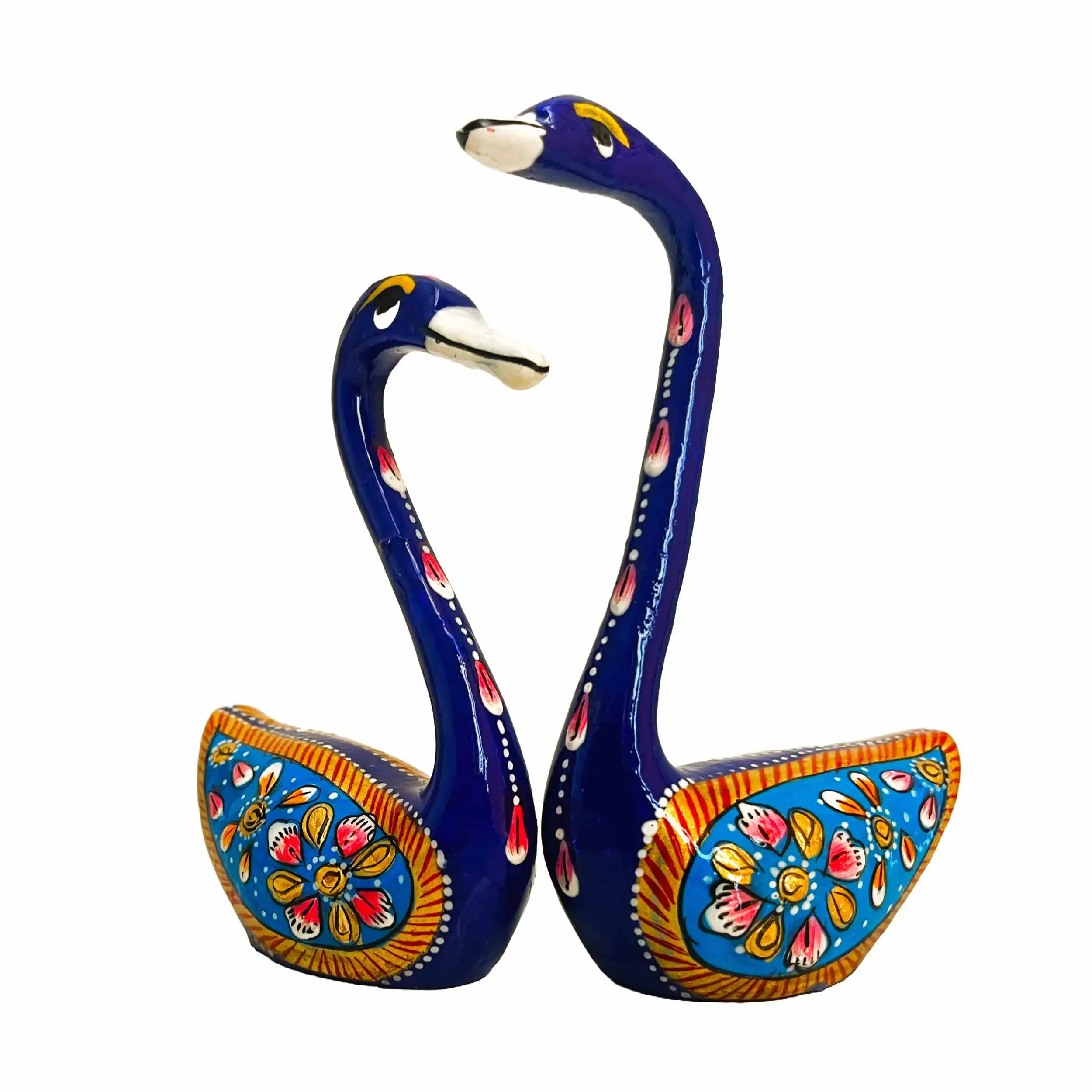 Meenakari Swan Couple Figurines Set of 2 Home Decor Gift - Image 4