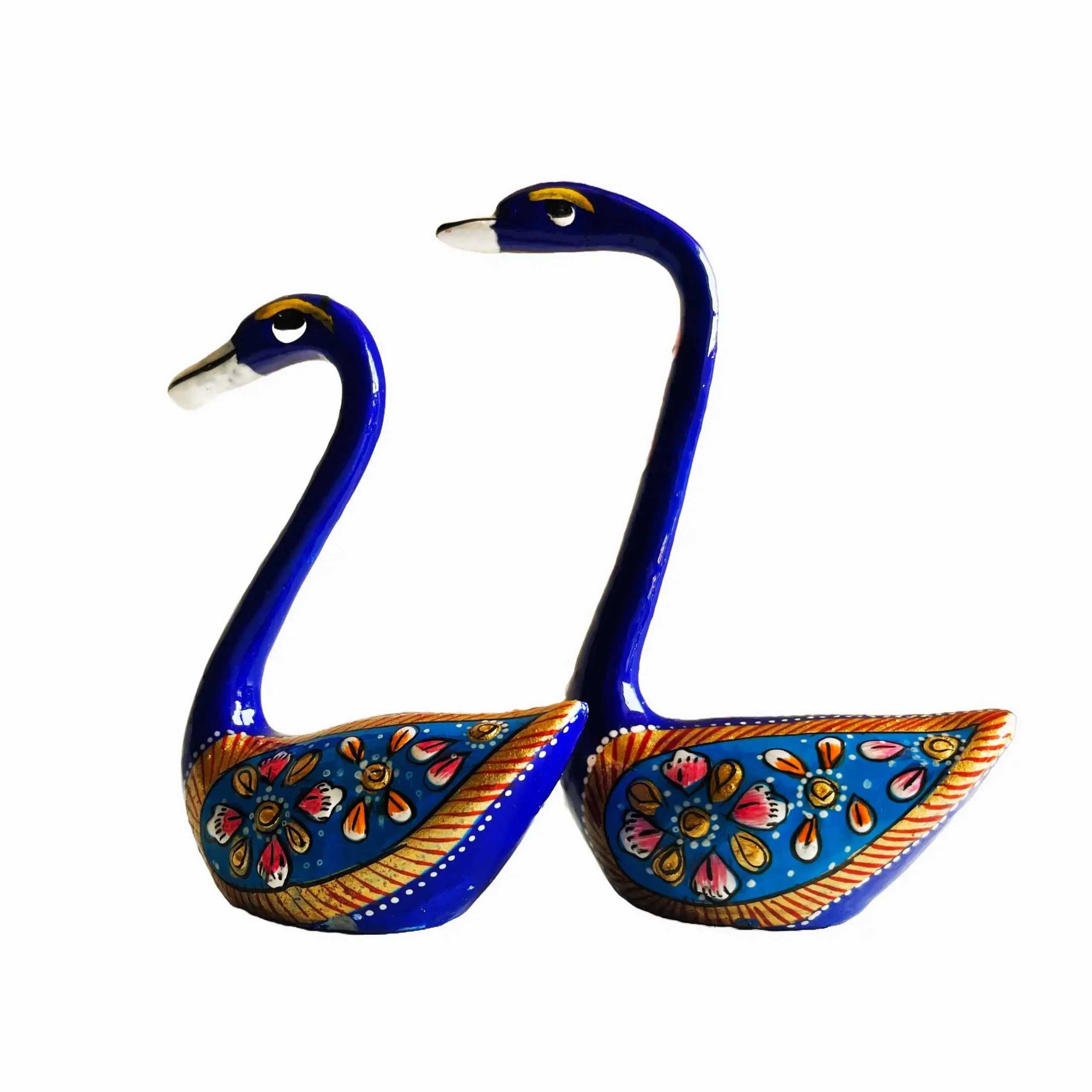 Meenakari Swan Couple Figurines Set of 2 Home Decor Gift - Image 6