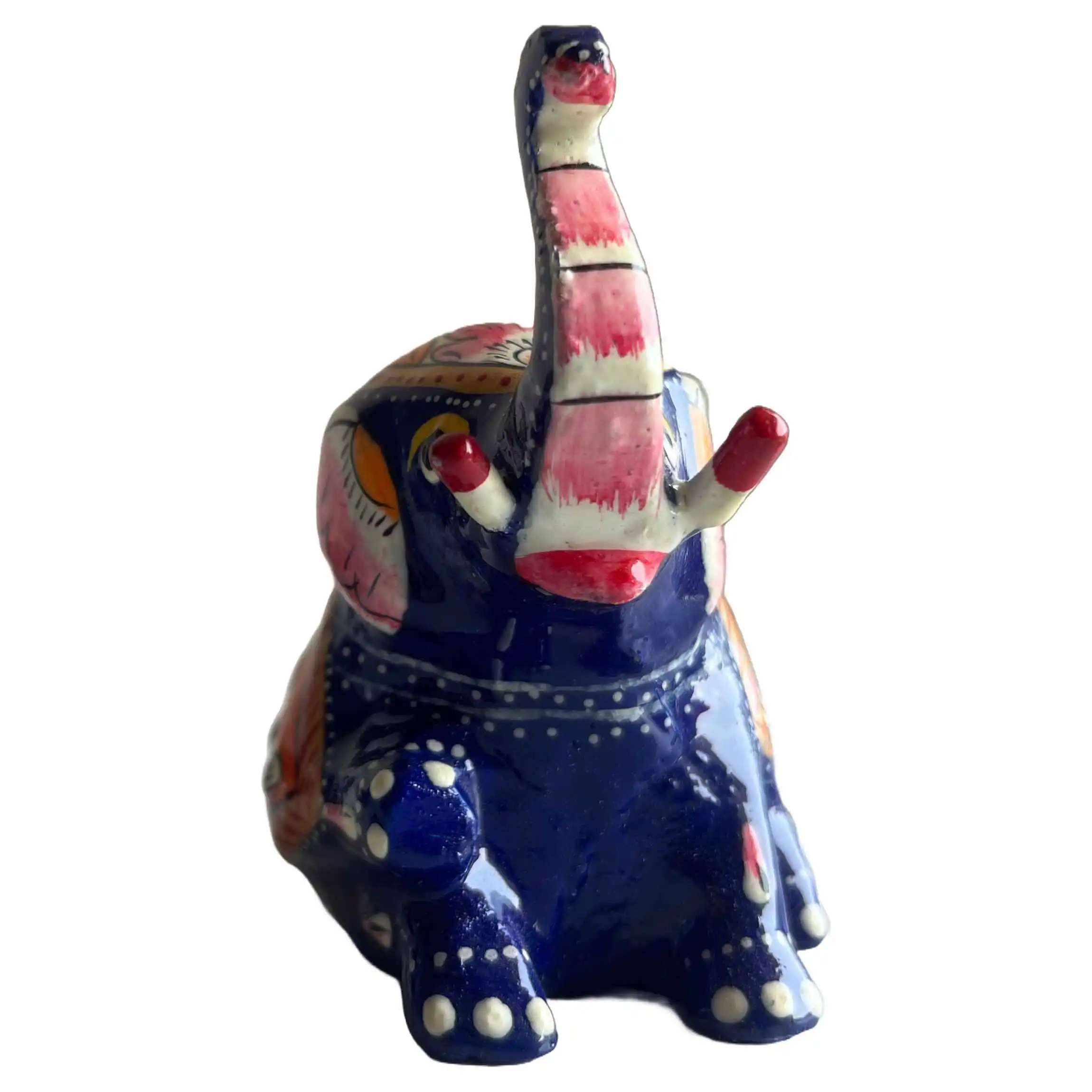 Meenakari Trunk Up Elephant Figurine Vastu Home Decor - Image 3