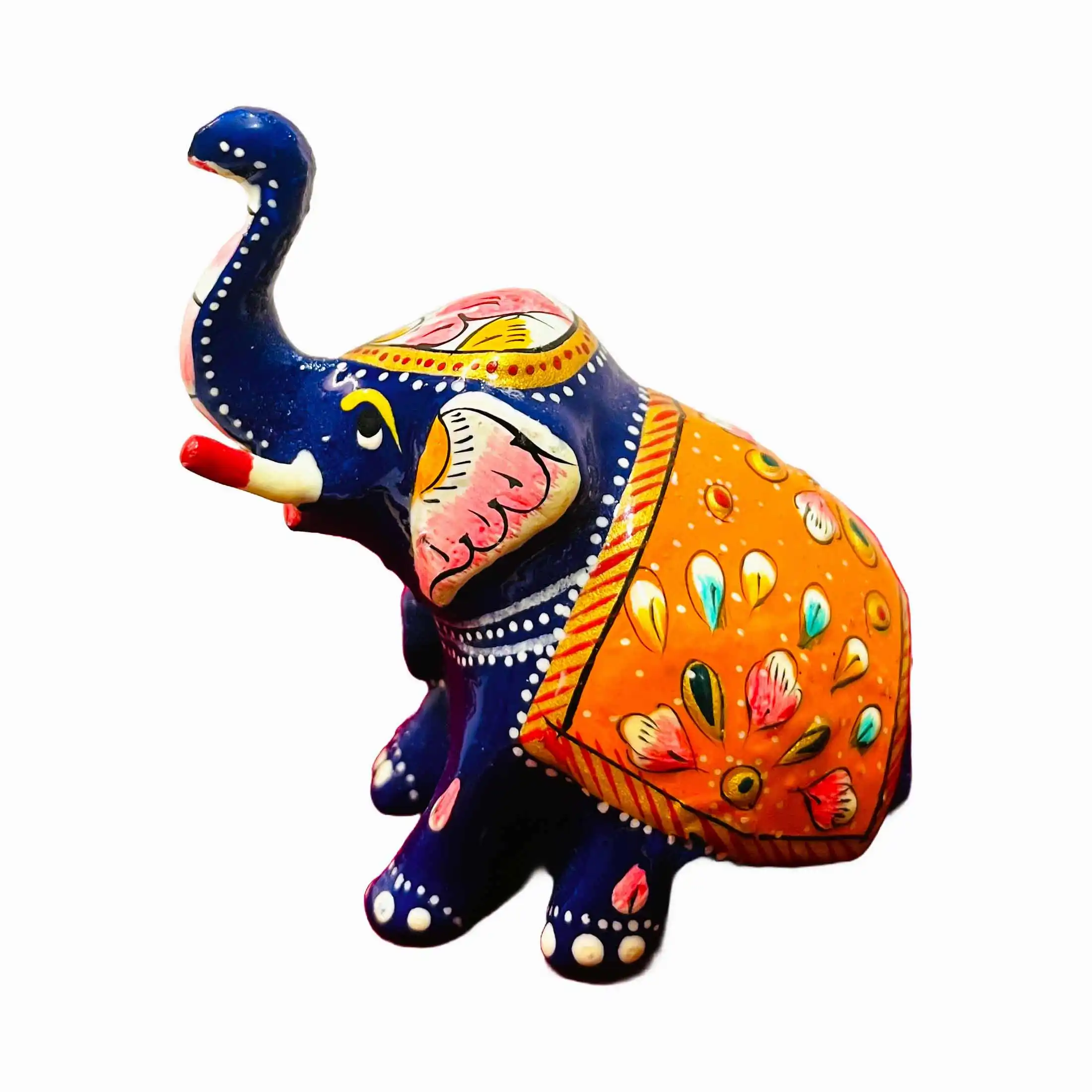 Meenakari Trunk Up Elephant Figurine Vastu Home Decor - Image 5