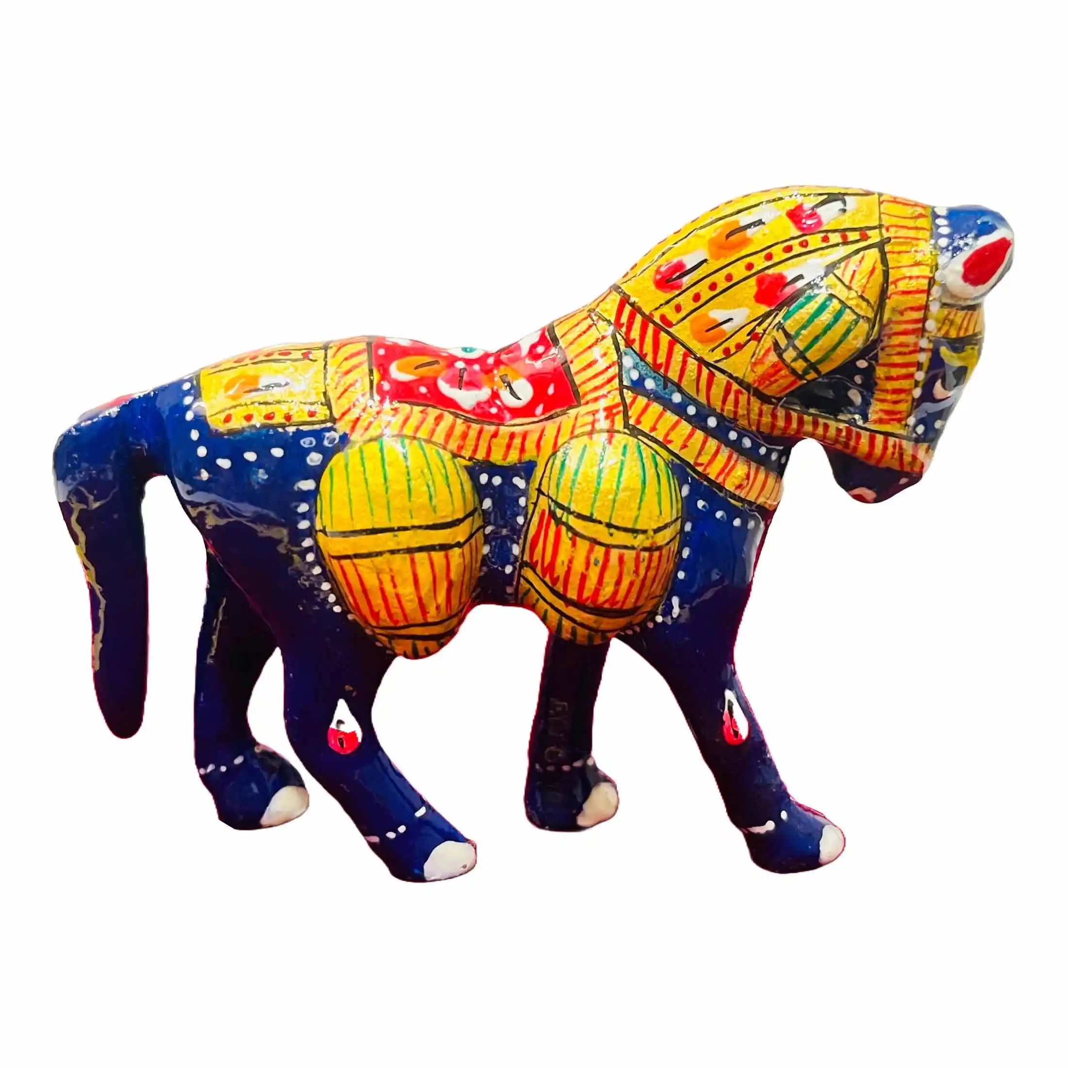 Meenakari Metal Horse Figurine Traditional Home Decor Gift - Image 3