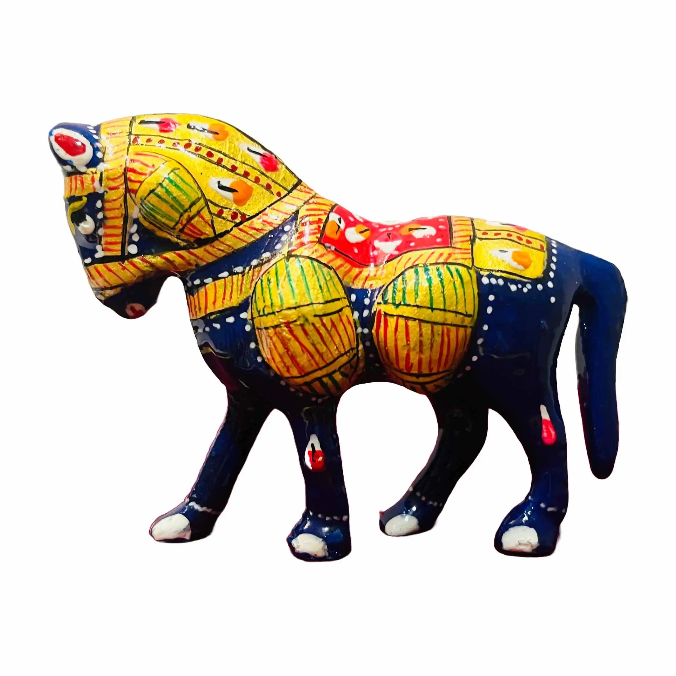 Meenakari Metal Horse Figurine Traditional Home Decor Gift - Image 5