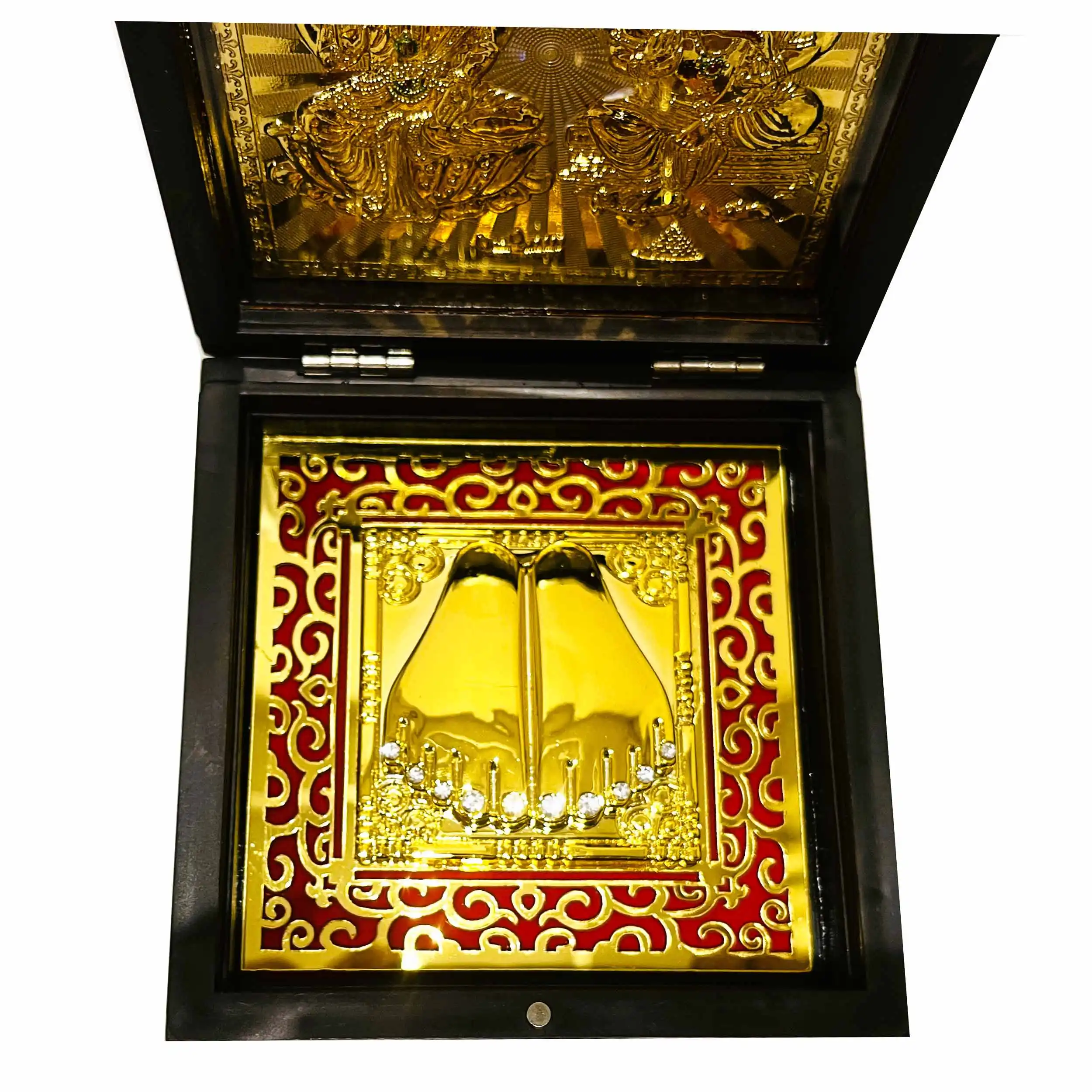 Lakshmi Ganesha Gold Plated Pooja Chowki Box Yantra - Image 5